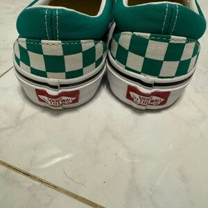 Checkered Vans Green